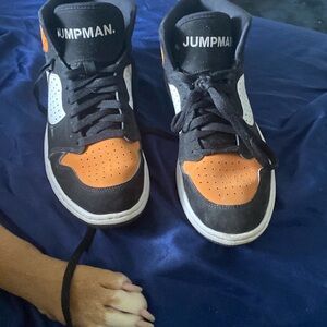 Jordan Athletic Shoes Black Orange White